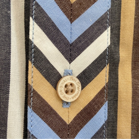 Original Ben Sherman Stripe Dress Shirt Vintage Button-Down Men’s Size XXL - Picture 4 of 5